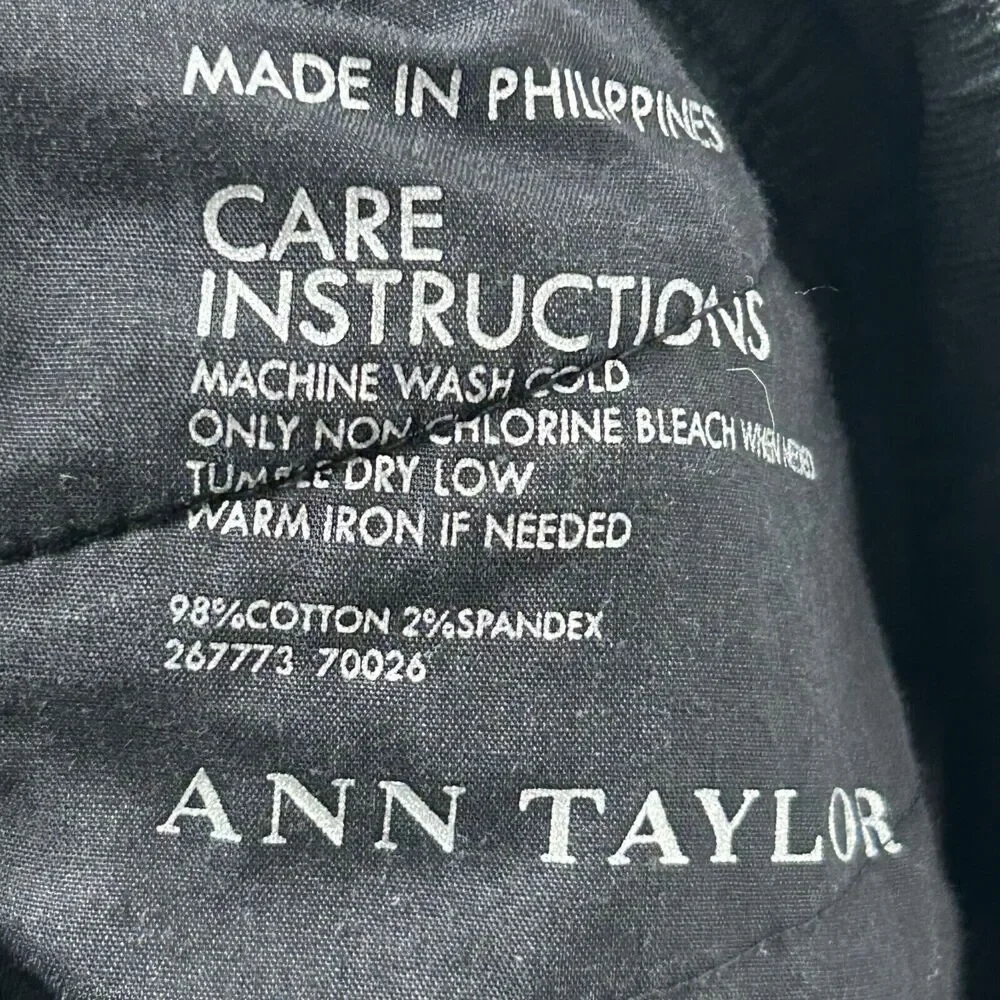 Ann Taylor Corduroy Jeans Womens 4Petite‎ Black Low Rise Straight Fit